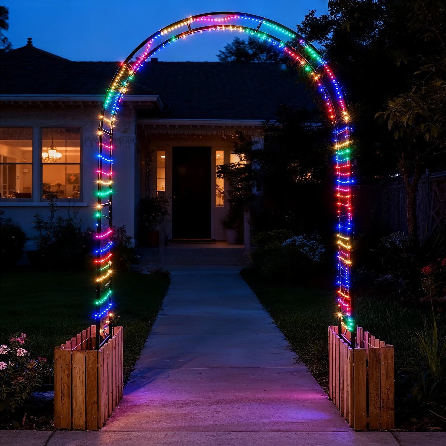 Arch Backdrop Stand, Set of 2 Metal Arch Stand (7.2FT+6FT), Gold Wedding Arch Frame for Party, Holiday, Ideal for Flower