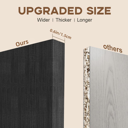 Tomnk 4 Tier Floating Shelves 15.8in Black Wall Mounted Shelf with Metal Basket for Bathroom Kitchen