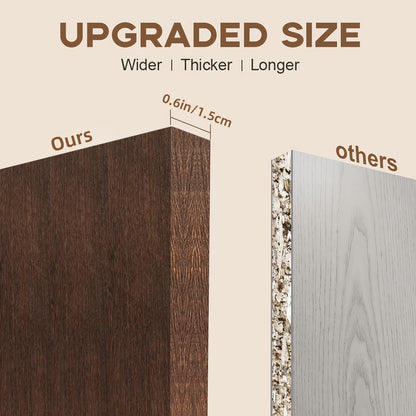 Tomnk 4 Tier Floating Shelves 15.8in Rustic Brown Wood Wall Shelf with Metal Basket for Bathroom Kitchen