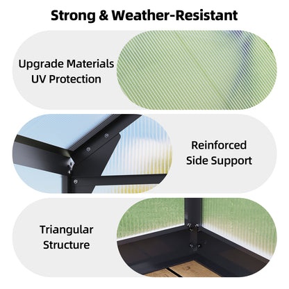 Tomnk woo 6x4 FT Polycarbonate Greenhouse with Roof Vent, Walk-in Aluminum Frame Winter Greenhouse for Outdoor Garden