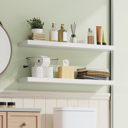 Tomnk 2pcs Floating Shelves for Wall, 22.5in Bathroom Kitchen Wall Shelves for Modern Farmhouse Decor, White
