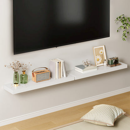 Tomnk 2pcs Floating Shelves for Wall, 22.5in Bathroom Kitchen Wall Shelves for Modern Farmhouse Decor, White