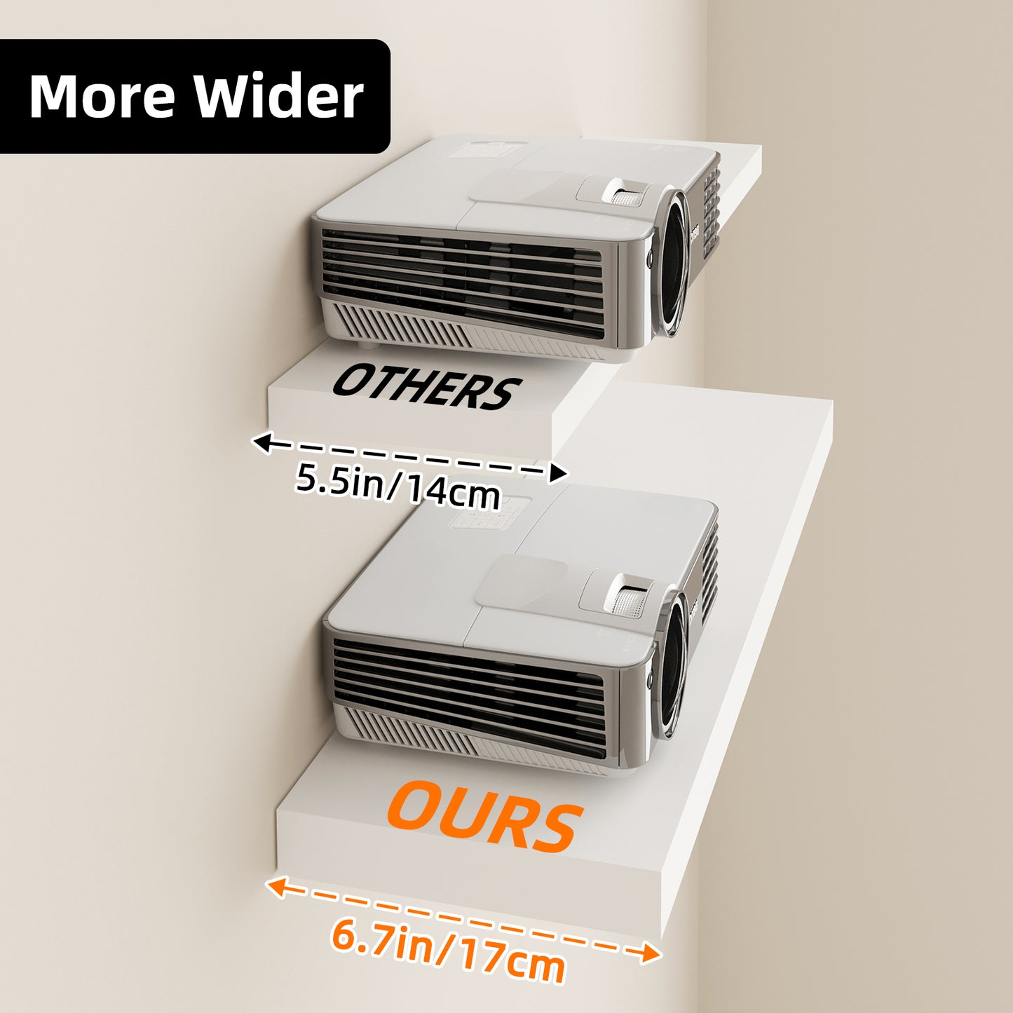 Tomnk 2pcs Floating Shelves for Wall, 22.5in Bathroom Kitchen Wall Shelves for Modern Farmhouse Decor, White