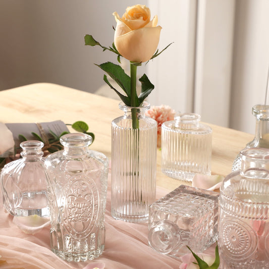 Tomnk Glass Bud Vases in Bulk, Set of 12 Small Vases for Centerpieces, Flower Vases for Flowers in Bulk for Rustic Wedding Home Table Decorations