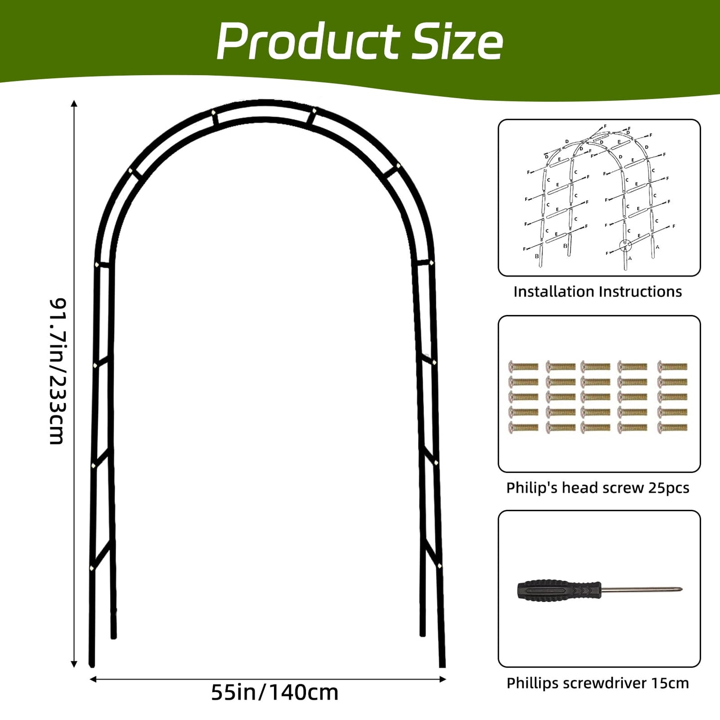 Arch Backdrop Stand, Set of 2 Metal Arch Stand (7.2FT+6FT), Gold Wedding Arch Frame for Party, Holiday, Ideal for Flower