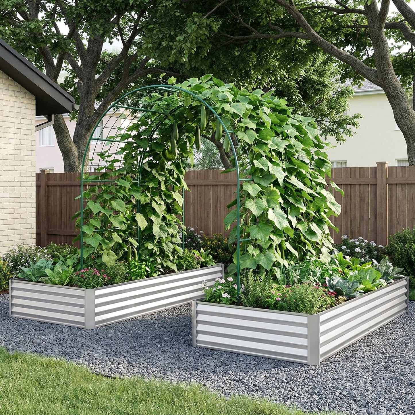 Tomnk Raised Garden Bed 6x3x1ft, Galvanized Metal Outdoor Planter Box for Vegetables, Flowers & Herbs, Durable Rust-Resistant, Easy Assembly, Silver