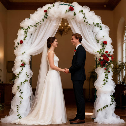 Arch Backdrop Stand, Set of 2 Metal Arch Stand (7.2FT+6FT), Gold Wedding Arch Frame for Party, Holiday, Ideal for Flower