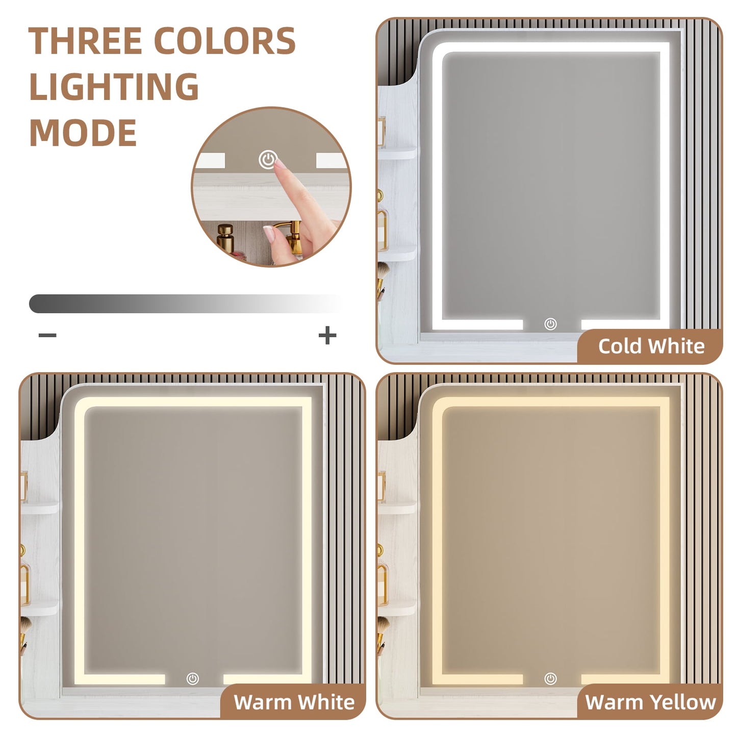 Tomnk woo Makeup Vanity Desk with LED Mirror, Lights, 4 Drawers, USB Ports & Stool, White