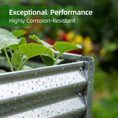 Tomnk Raised Garden Bed 6x3x1ft, Galvanized Metal Outdoor Planter Box for Vegetables, Flowers & Herbs, Durable Rust-Resistant, Easy Assembly, Silver