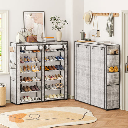 Tomnk 6 Tiers Kitchen Storage Shelves, Adjustable Shelves for Storage Pantry Shelves with Hooks, Storage Rack Shelving Unit Organizer for Bedroom Laundry Closet