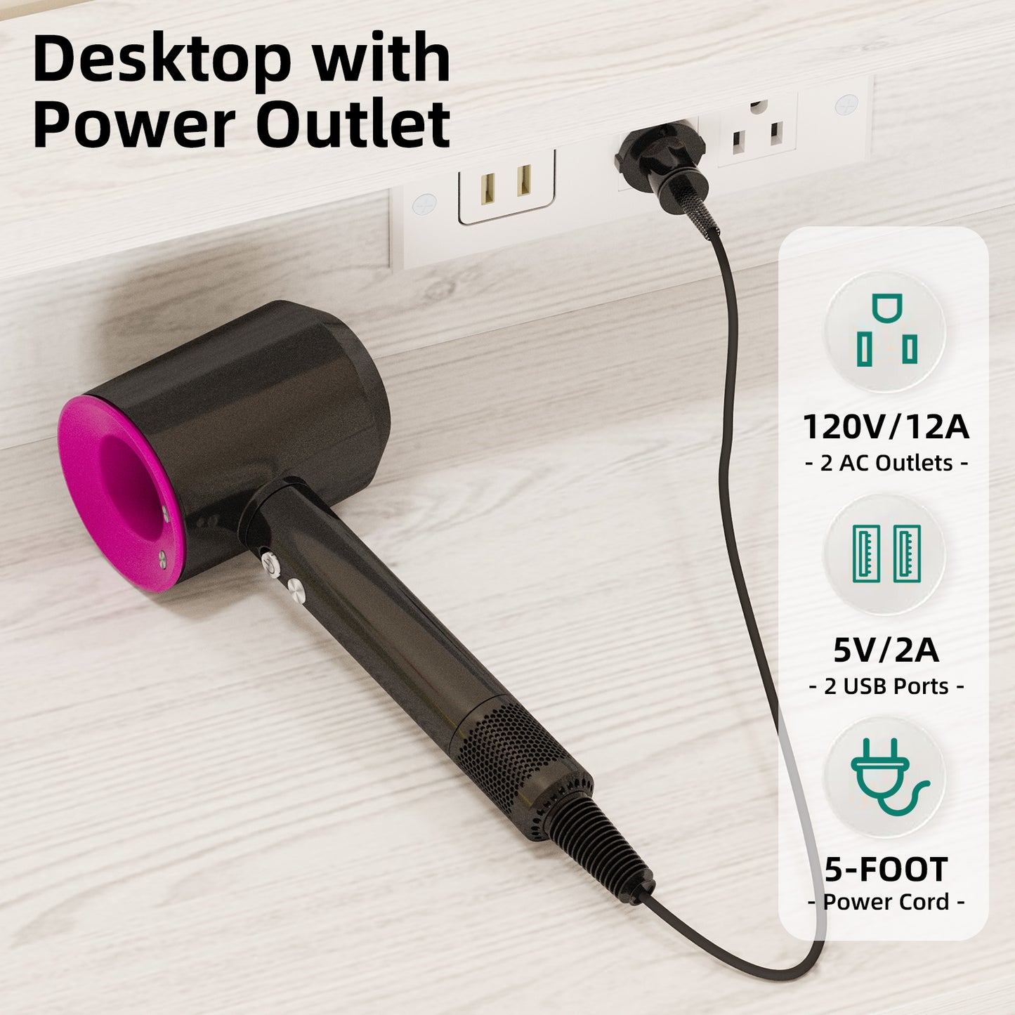 Tomnk woo White LED Dresser with 9 Drawers, Charging Station, PU Fabric Finish for Living Room, Hallway