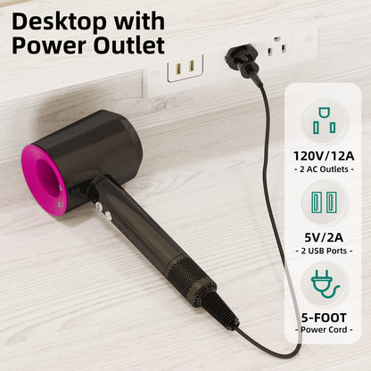 Tomnk woo White LED Dresser with 9 Drawers, Charging Station, PU Fabric Finish for Living Room, Hallway