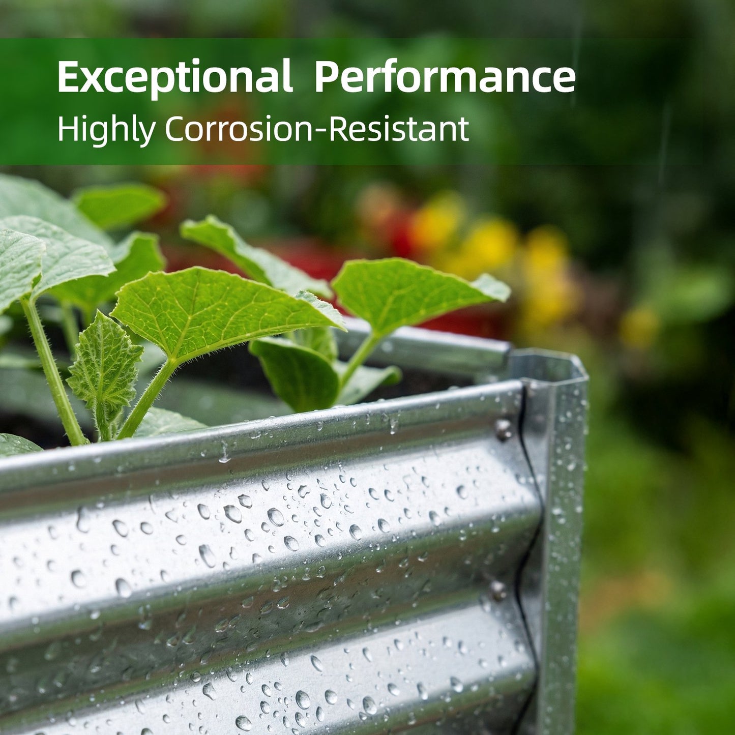 Tomnk Raised Garden Bed 4x2x1ft, Galvanized Metal Planter Outdoor for Vegetables, Flowers & Herbs, Rust-Resistant, Easy Assembly, Silver