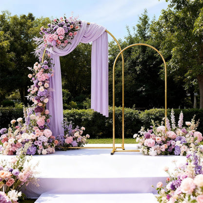 Arch Backdrop Stand, Set of 2 Metal Arch Stand (7.2FT+6FT), Gold Wedding Arch Frame for Party, Holiday, Ideal for Flower