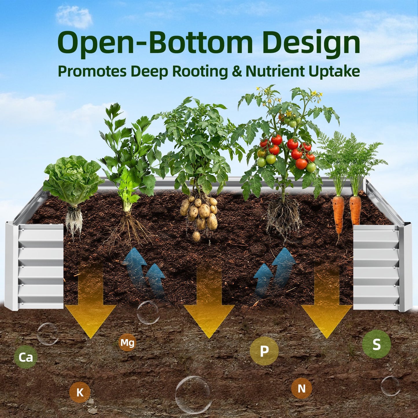 Tomnk Raised Garden Bed 4x2x1ft, Galvanized Metal Planter Outdoor for Vegetables, Flowers & Herbs, Rust-Resistant, Easy Assembly, Silver