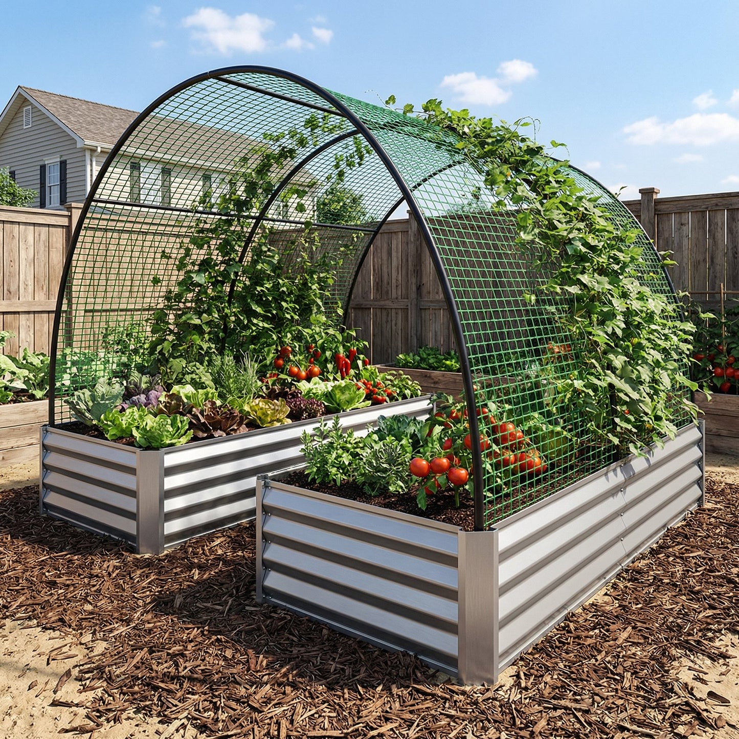 Tomnk Raised Garden Bed 4x2x1ft, Galvanized Metal Planter Outdoor for Vegetables, Flowers & Herbs, Rust-Resistant, Easy Assembly, Silver