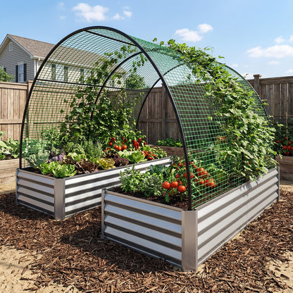 Tomnk Raised Garden Bed 4x2x1ft, Galvanized Metal Planter Outdoor for Vegetables, Flowers & Herbs, Rust-Resistant, Easy Assembly, Silver