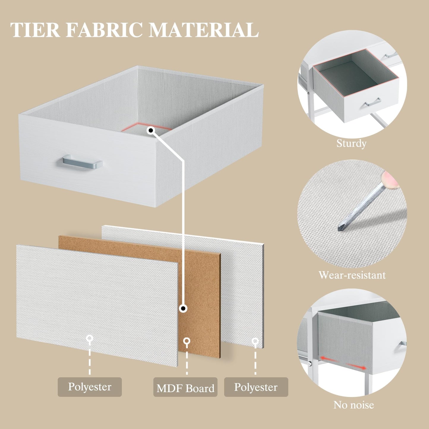 Fairy White Makeup Vanity Desk with Mirror, Lights, Power Outlet, Chair & Storage Drawer